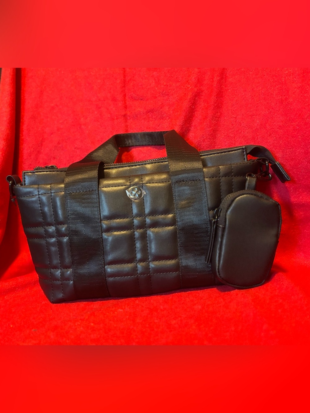 Quilted Nollia Tote Bag with Detachable Pouch
